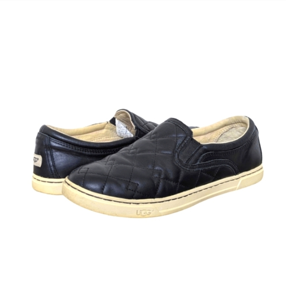 UGG Fierce Deco Quilted Leather Slip-Ons - Size 8.5